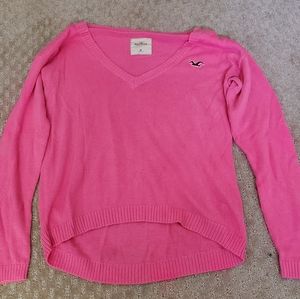 Pink V-neck Hollister sweater